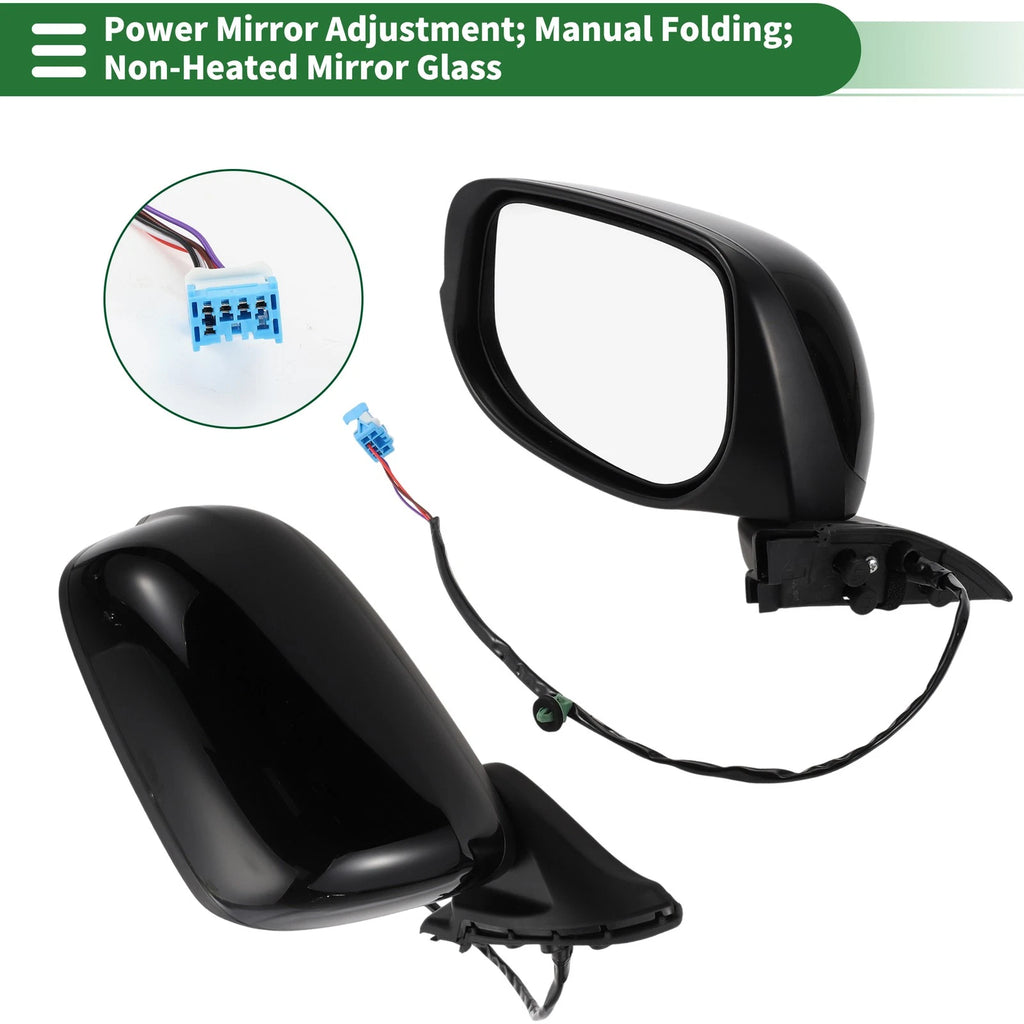 Left Side Door Mirror Replacement for Honda Fit (2009–2014) Manual Folding