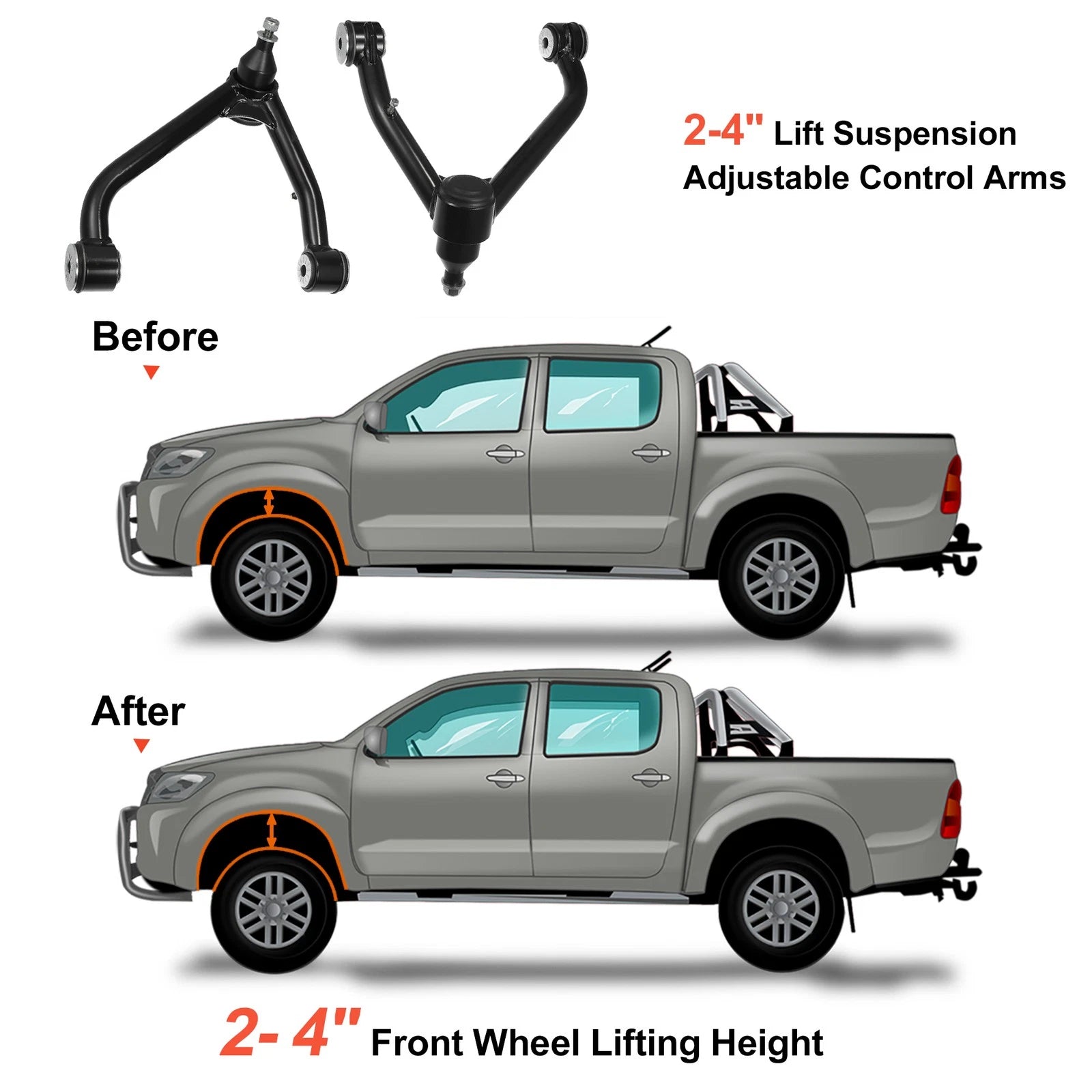 2" Front Upper Control Arm Lift Kit for Chevy Silverado 1500