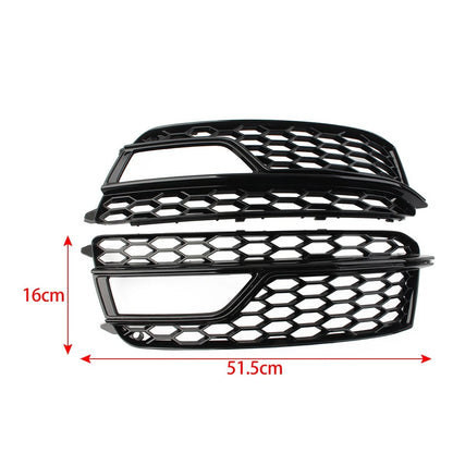 2X Front Bumper Honeycomb Mesh Fog Light Grille Cover for Audi A5 S5