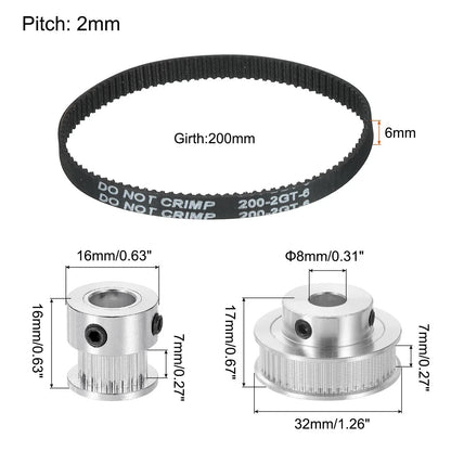 Timing Pulley Kit 20T 48T 8mm Bore for 3D Printer Automation