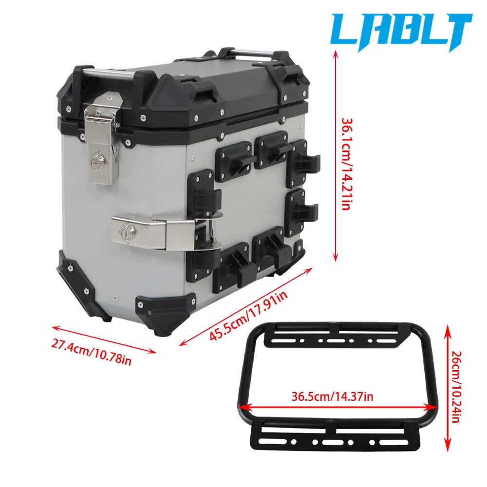 Hard Side Saddlebag Box Trunk Panniers for Motorcycle (36L)