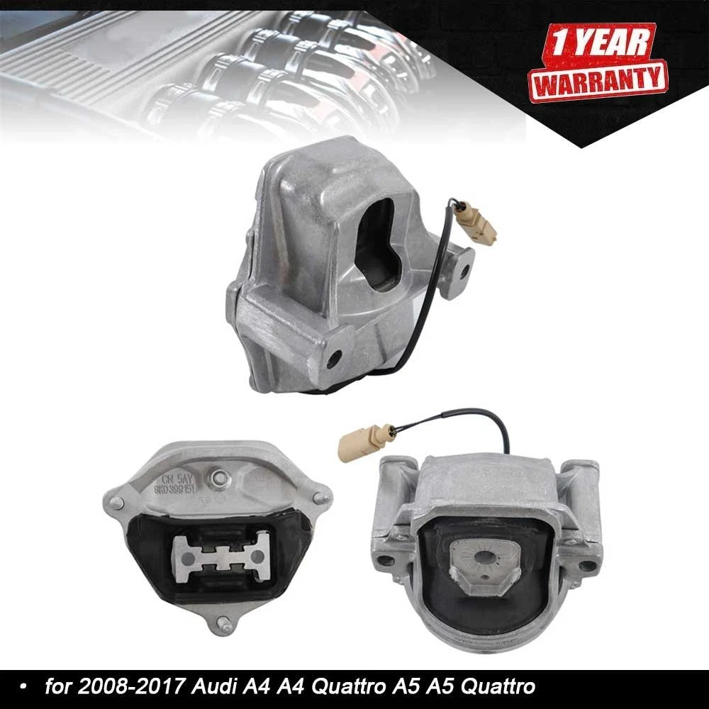 3Pcs Engine Motor Mount for Audi A4 A5 Quattro (2009–2016)