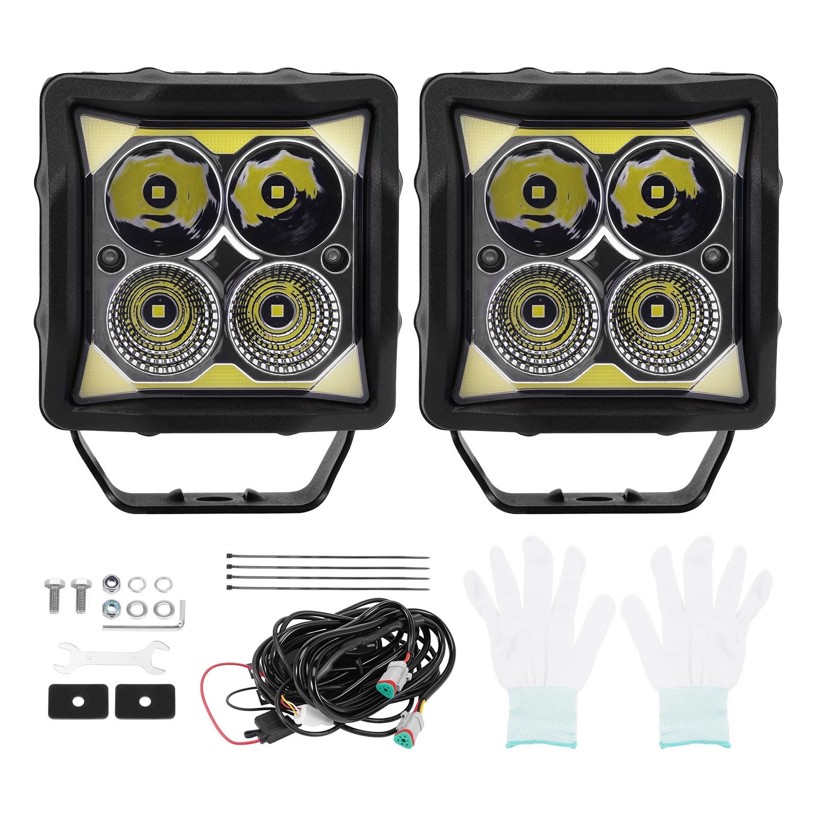 4" 110W LED Work Driving Light Cube Pods for Universal Use (2010–2023)