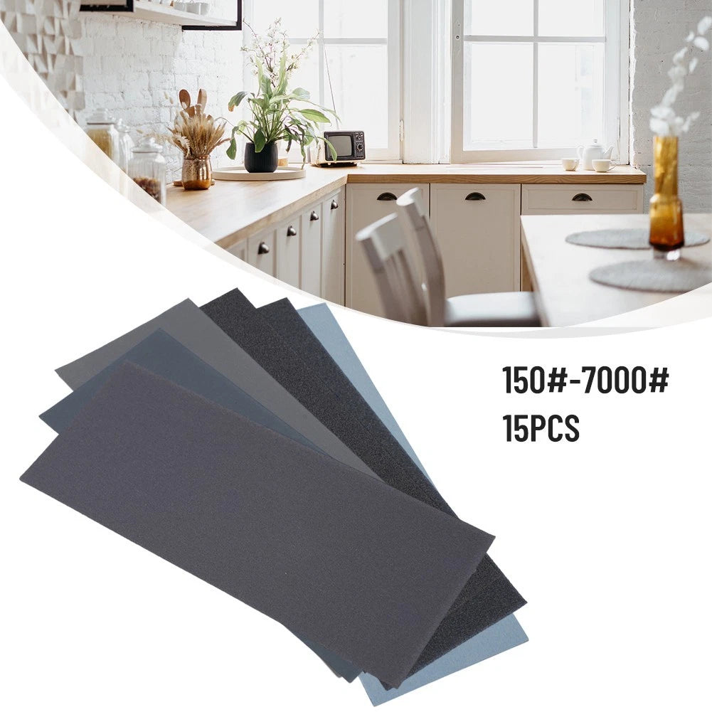 15pcs Sandpaper Set for Woodwork Hand Tool Grinder