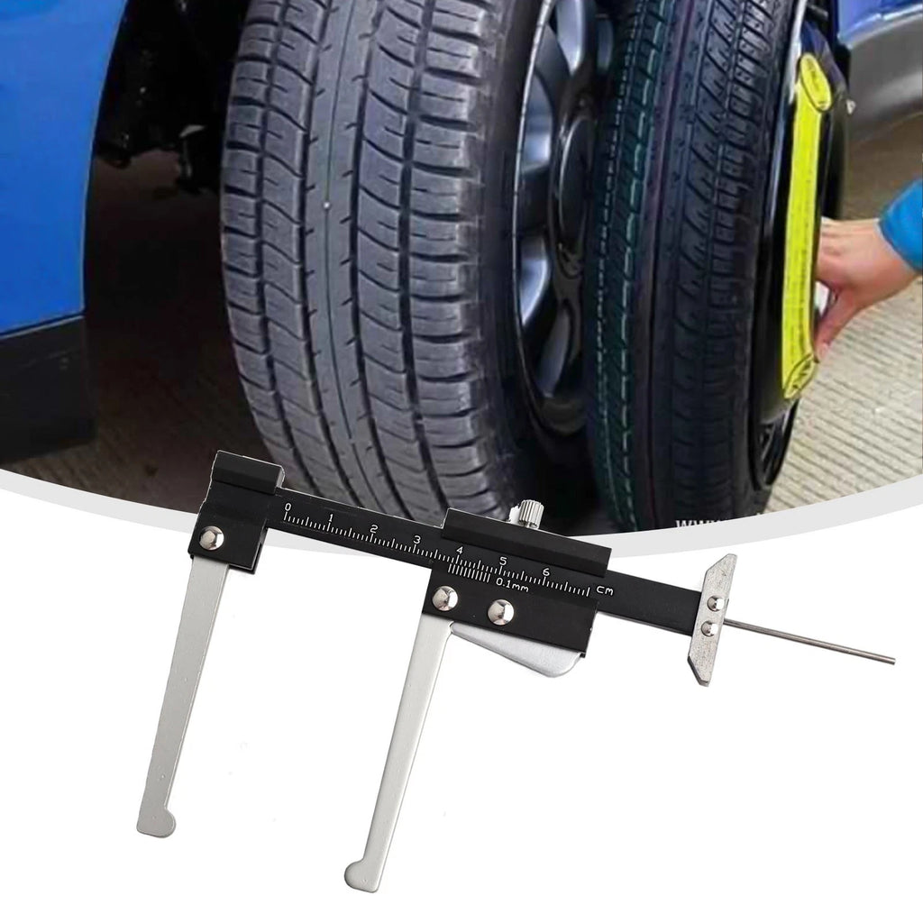 Tire Measuring Tool for Alloy Wheels (Black/Silver)