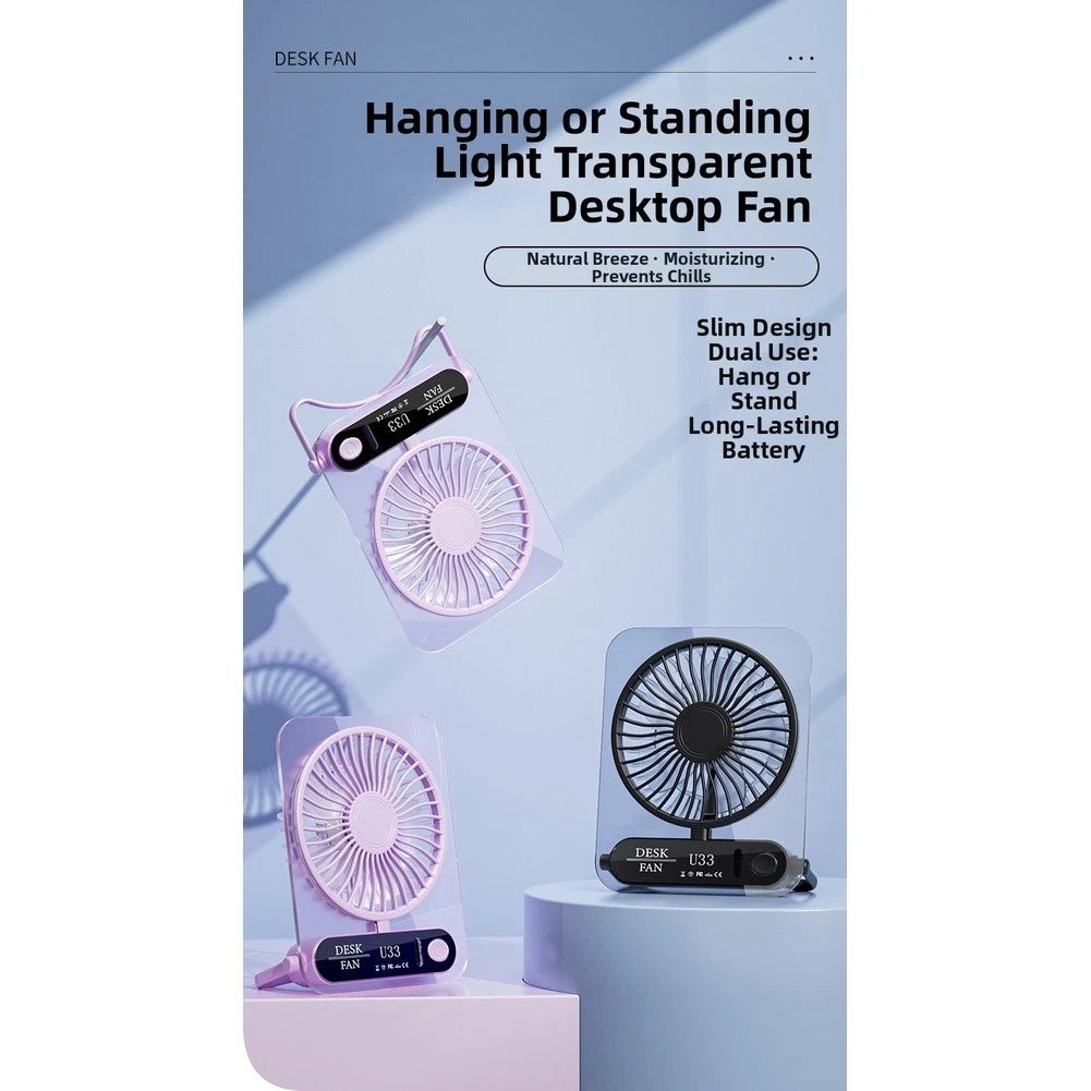 USB C Powered Desk Fan for Compact Use (4 Speed, Quiet, Brushless Motor)