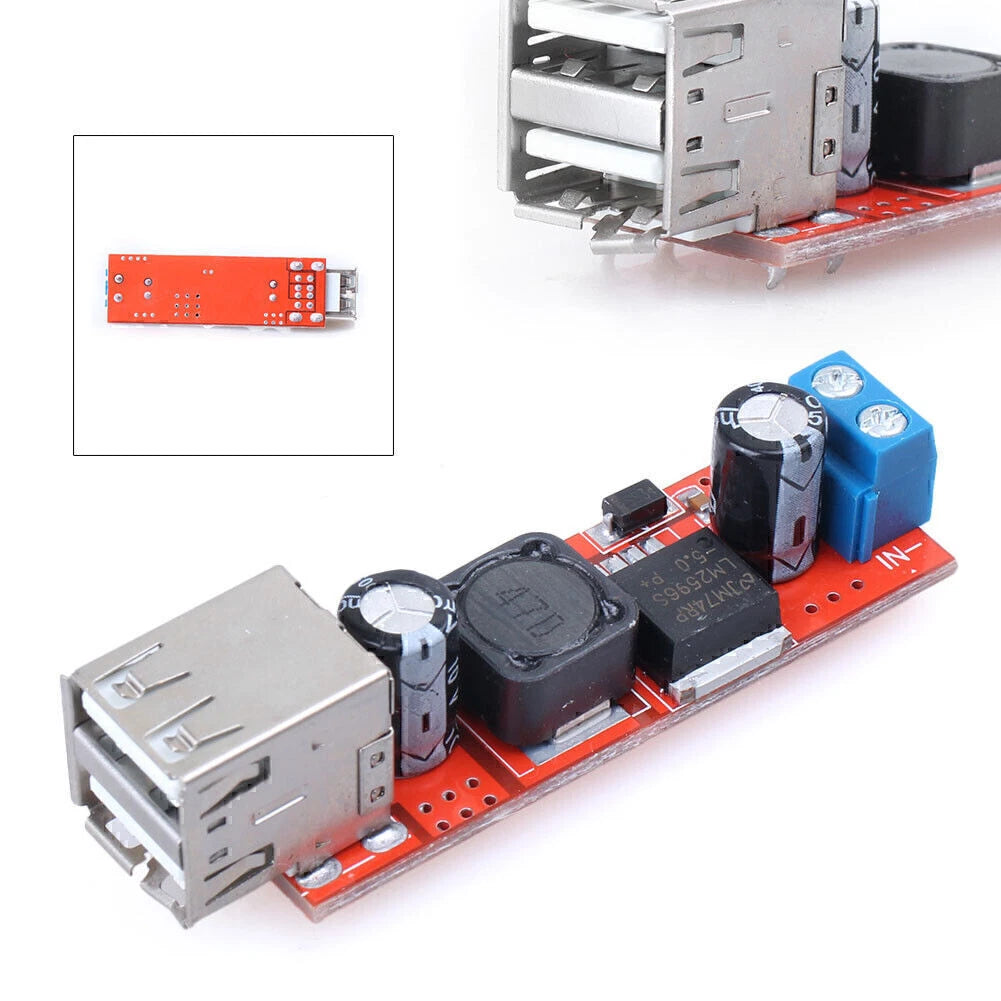 DC-DC Step-down Converter Module for Dual USB Charger (9V-36V)