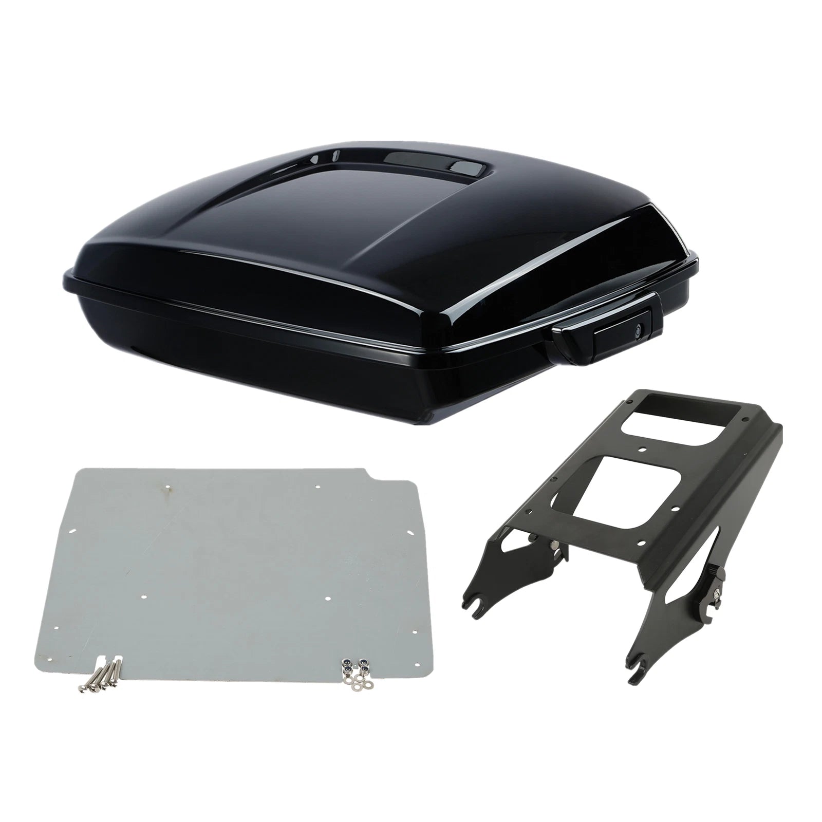 Black Razor Trunk Mount Rack Base Plate for Harley Touring (2009–2013)