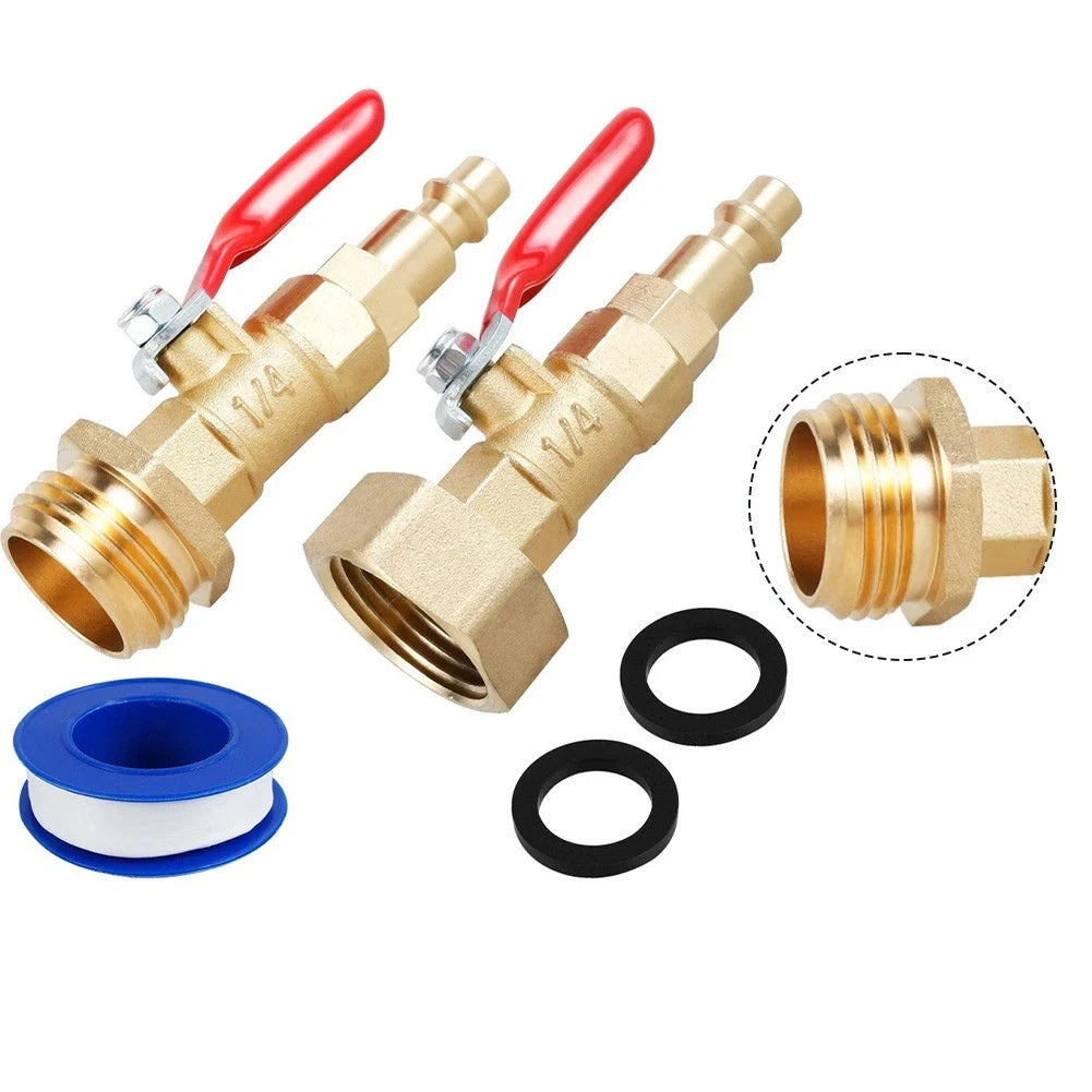 2 Pack Brass RV Winterizer Adapters for Sprinkler & Garden Hose Use