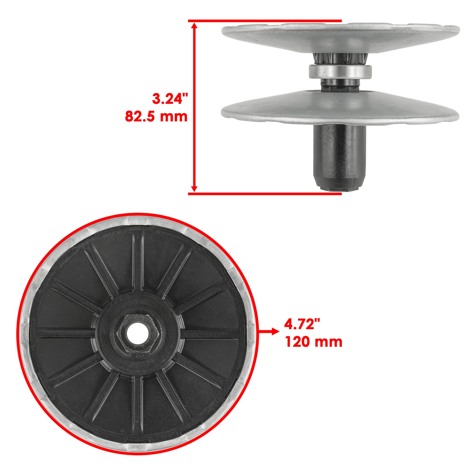 Secondary Transmission Variator Pulley Replacement for John Deere D105 E100 X105 (—)