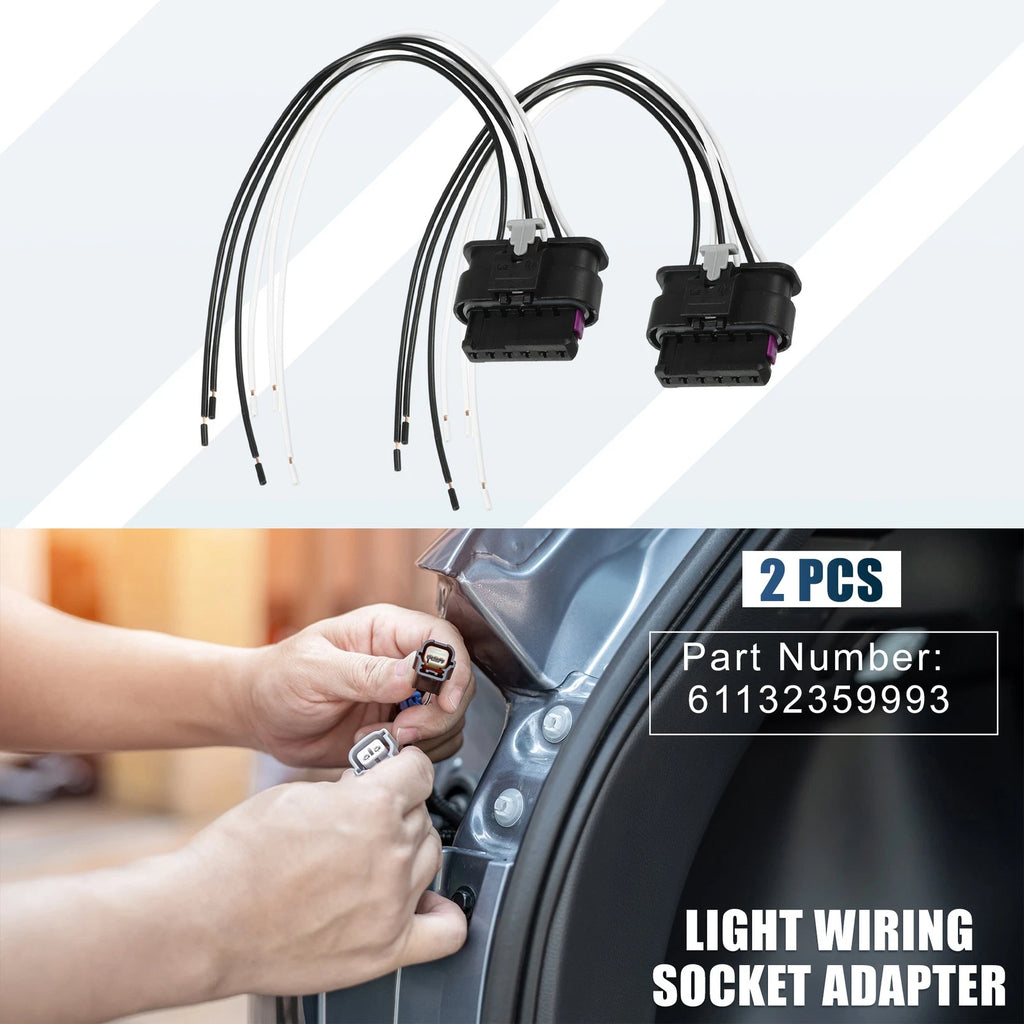 Taillight License Lamp Wiring Socket Pair for BMW F20 (2012–2017)