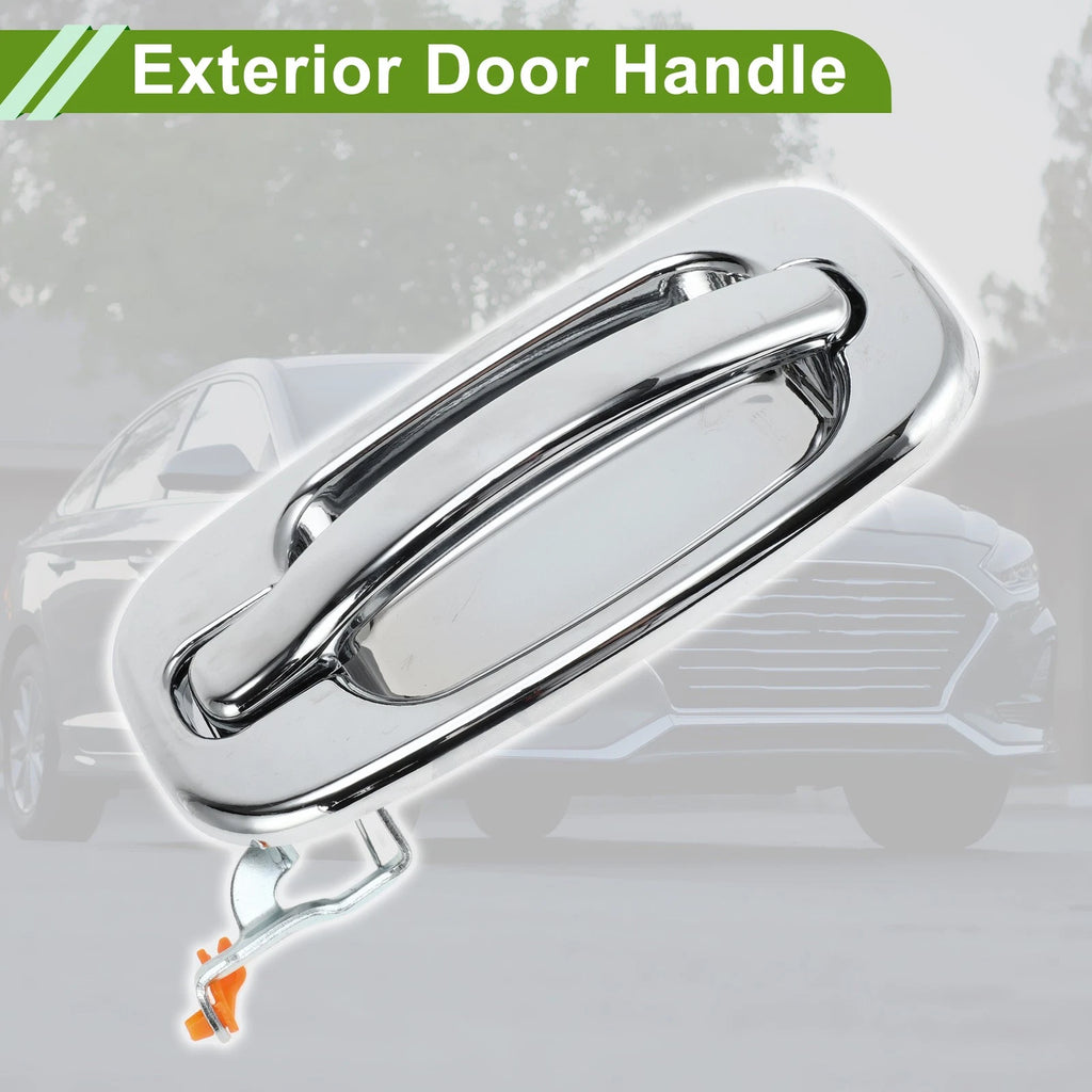 Exterior Door Handle Silver Tone Rear Left Replacement for Chevrolet GMC (2007–2019)