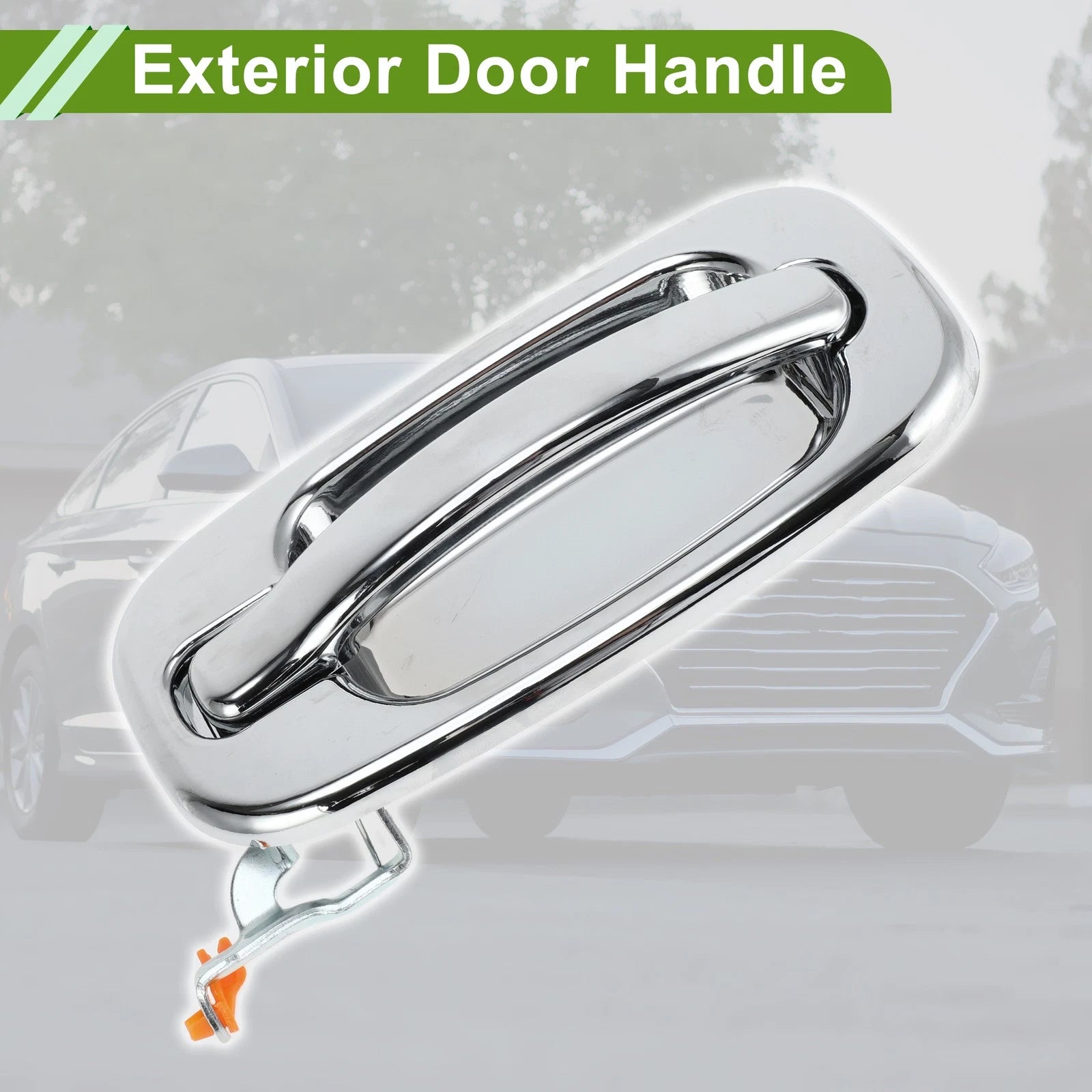 Exterior Door Handle Silver Tone Rear Left Replacement for Chevrolet GMC (2007–2019)
