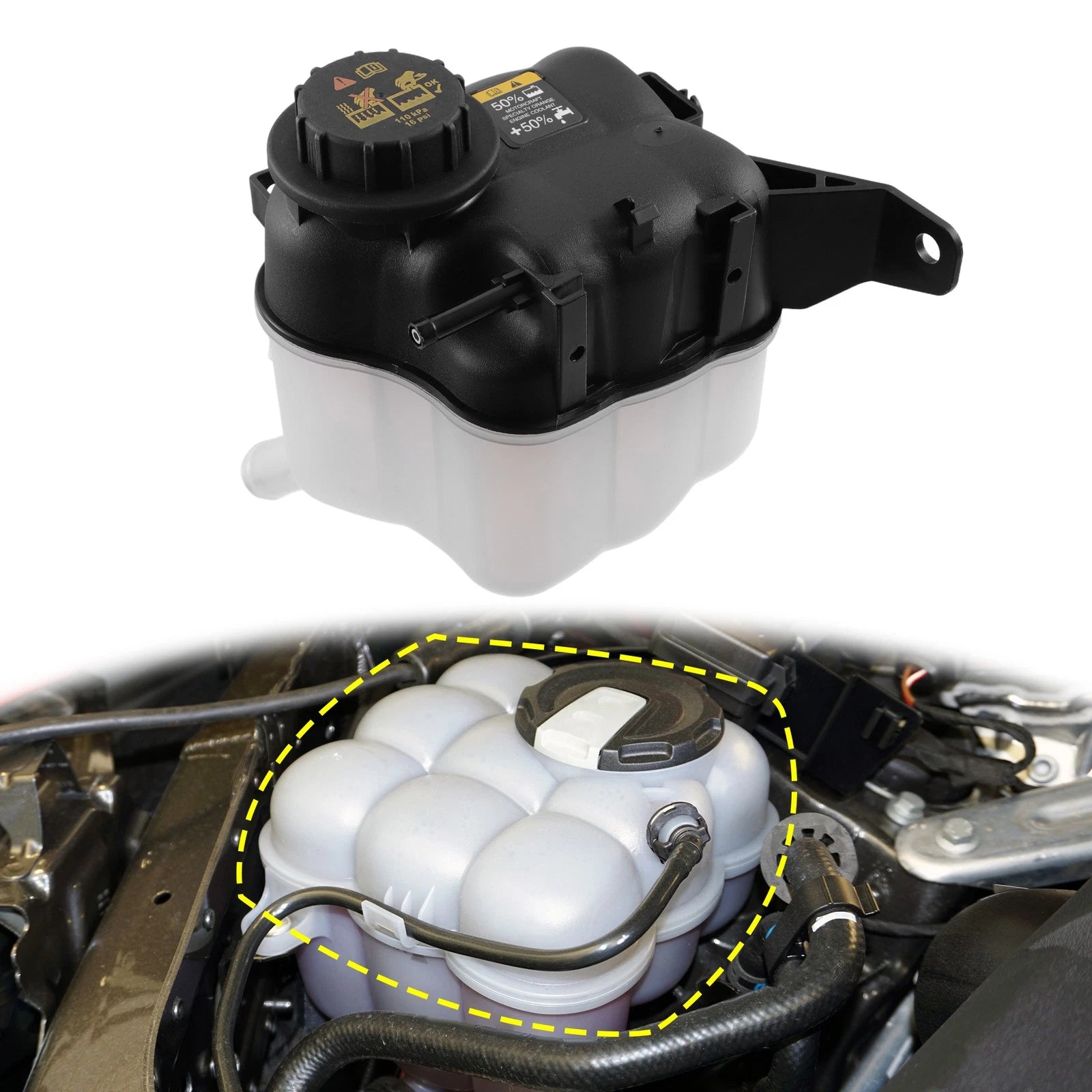 Coolant Radiator Reservoir Tank with Cap for Ford Explorer (2016–2018)