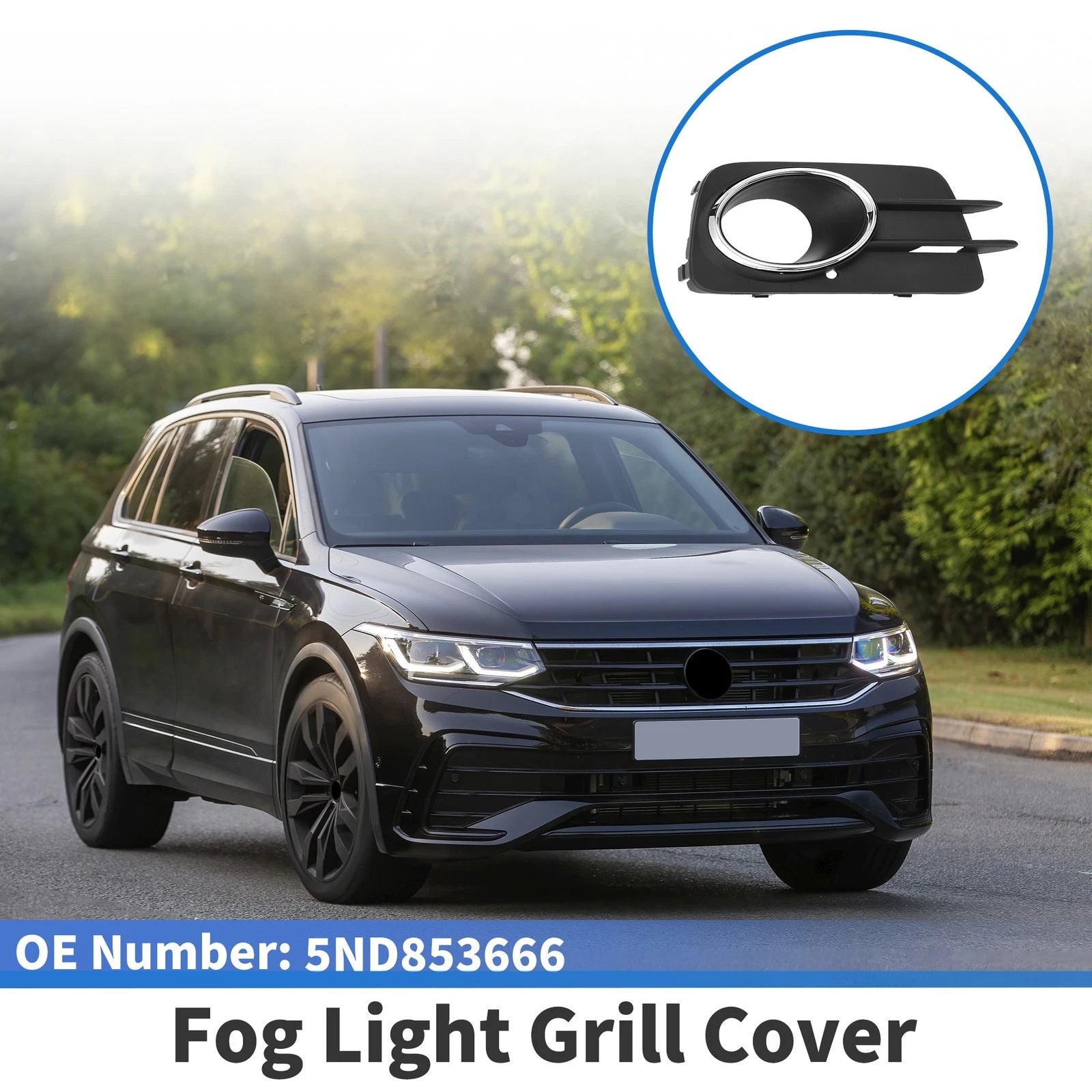 Front Right Fog Light Grill Replacement for Volkswagen Tiguan (2010–2012)