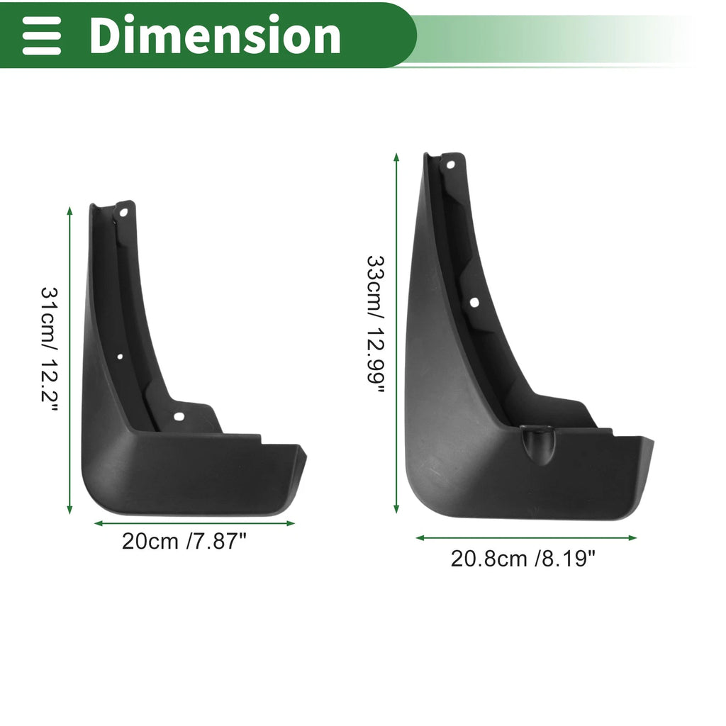 Mud Flaps Splash Guards for Chevrolet Trailblazer 2019–2021 With Mounts