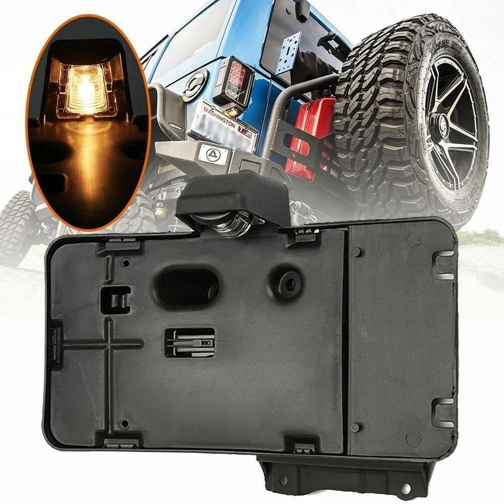 Rear License Plate Bracket & Light for Jeep Wrangler JK (2007–2018)