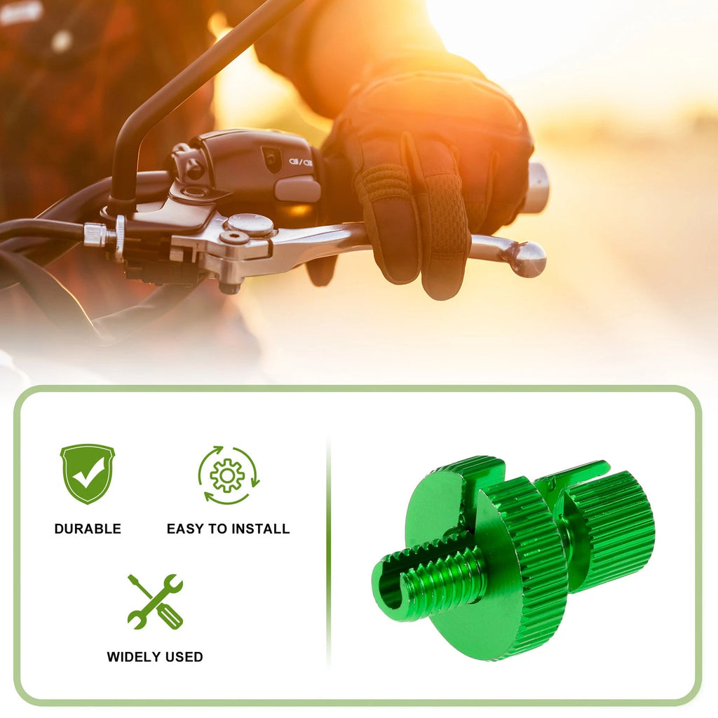 M8 Aluminum Clutch Brake Cable Adjuster Screw 4 Pcs for Motorcycle (Green)