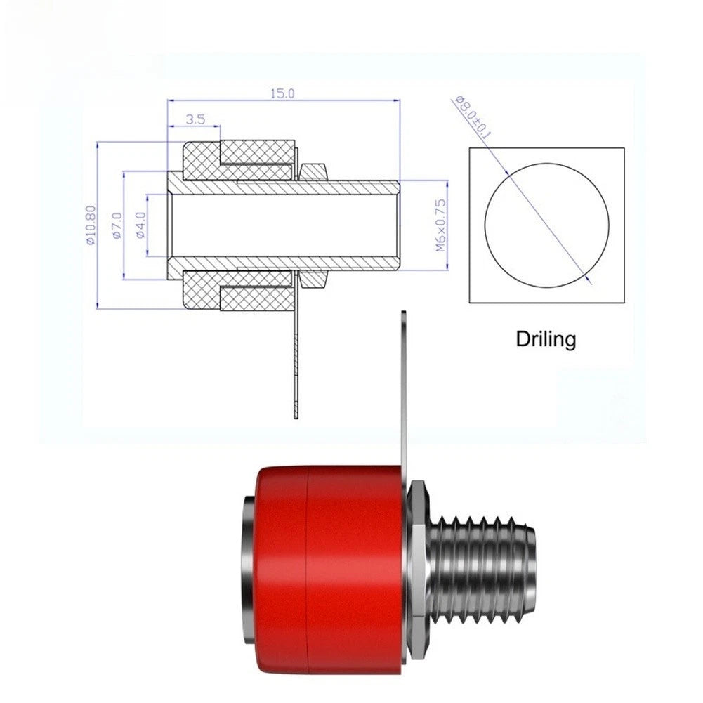 4mm Banana Socket Panel Mount Connector for Various Applications