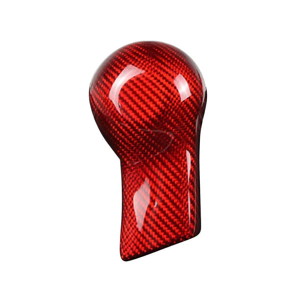 2X Carbon Fiber Shift Knob Cover Shell for Chevrolet Camaro (2010–2015) Red