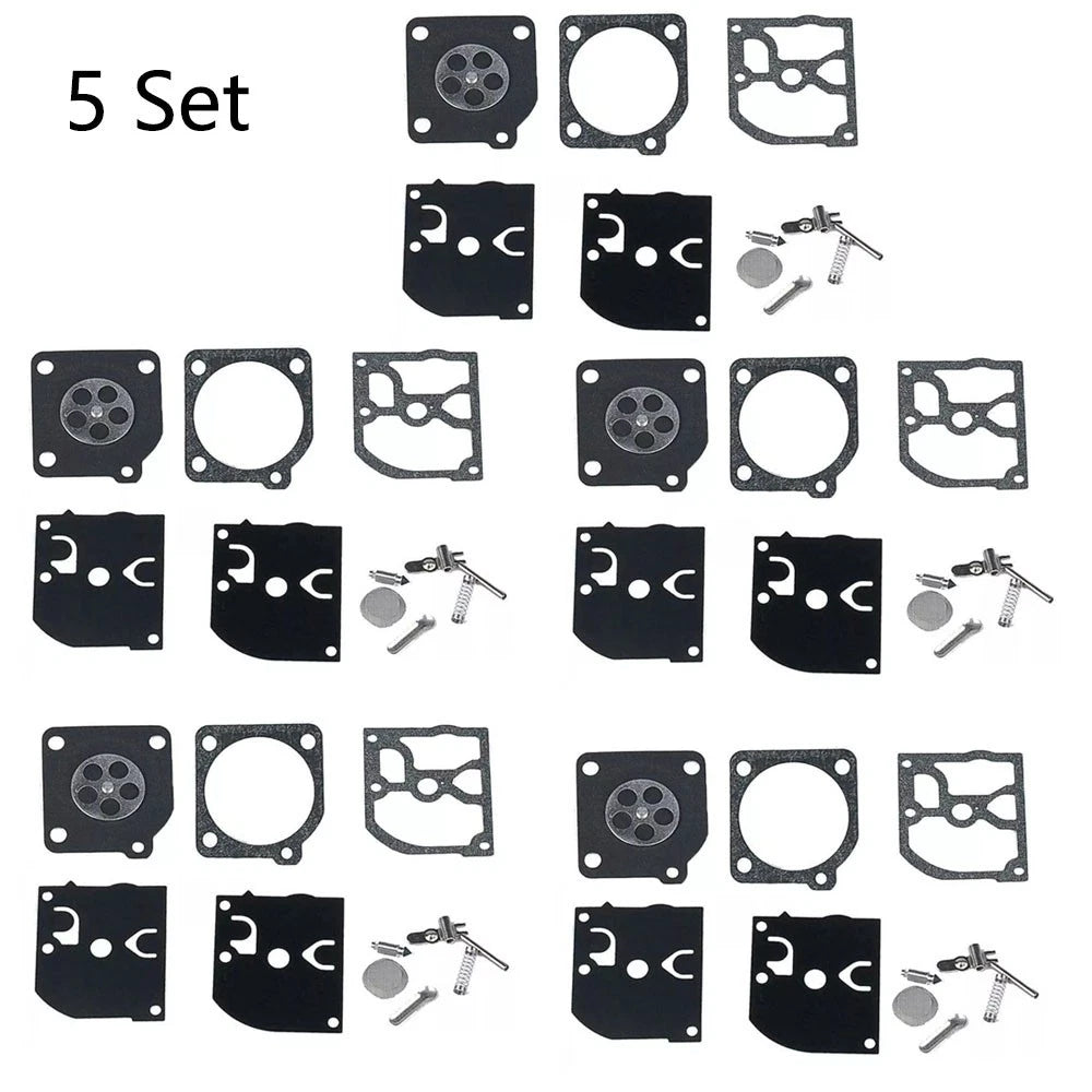 Set of 5 Chainsaw Carburetor Rebuild Kits for Zama RB-39 (Poulan, McCulloch)