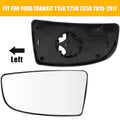 Left Side Mirror Glass Replacement with Backing Plate for Ford Transit T150 T250 T350 (2015–2020)