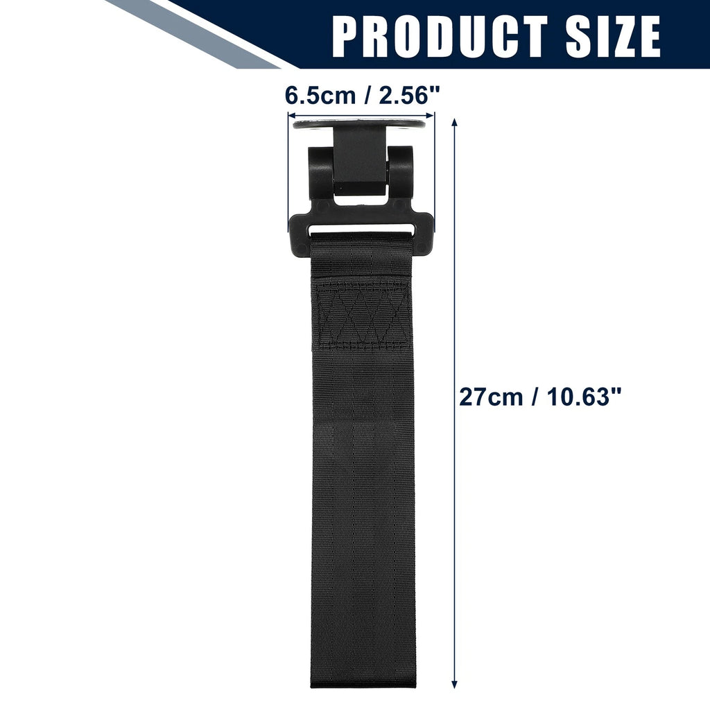 Trailer Tow Hook Strap Towing Belt Heavy Duty Front Rear for Car (Black)