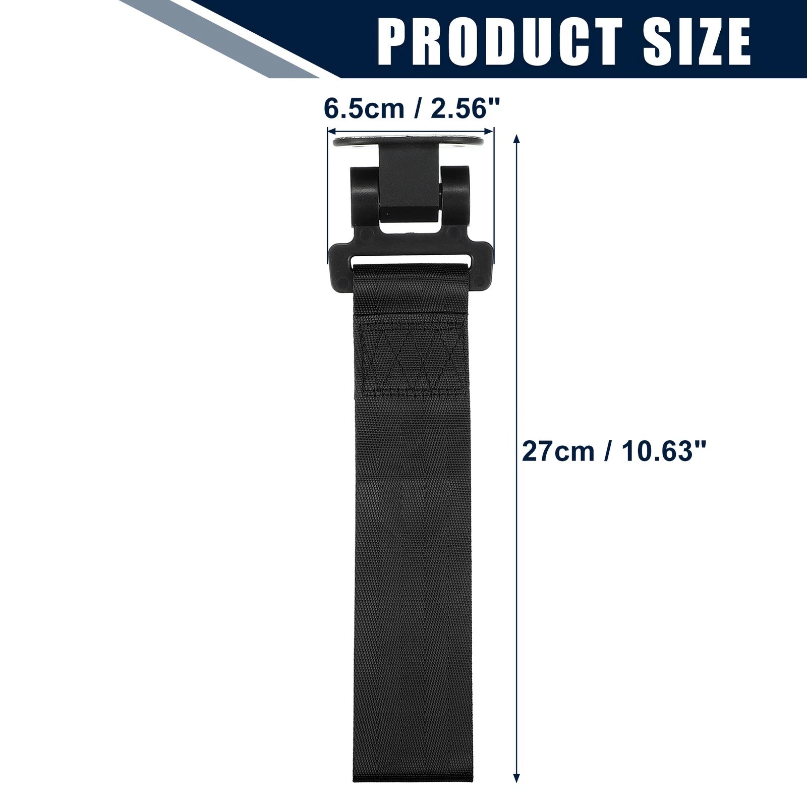 Trailer Tow Hook Strap Towing Belt Heavy Duty Front Rear for Car (Black)