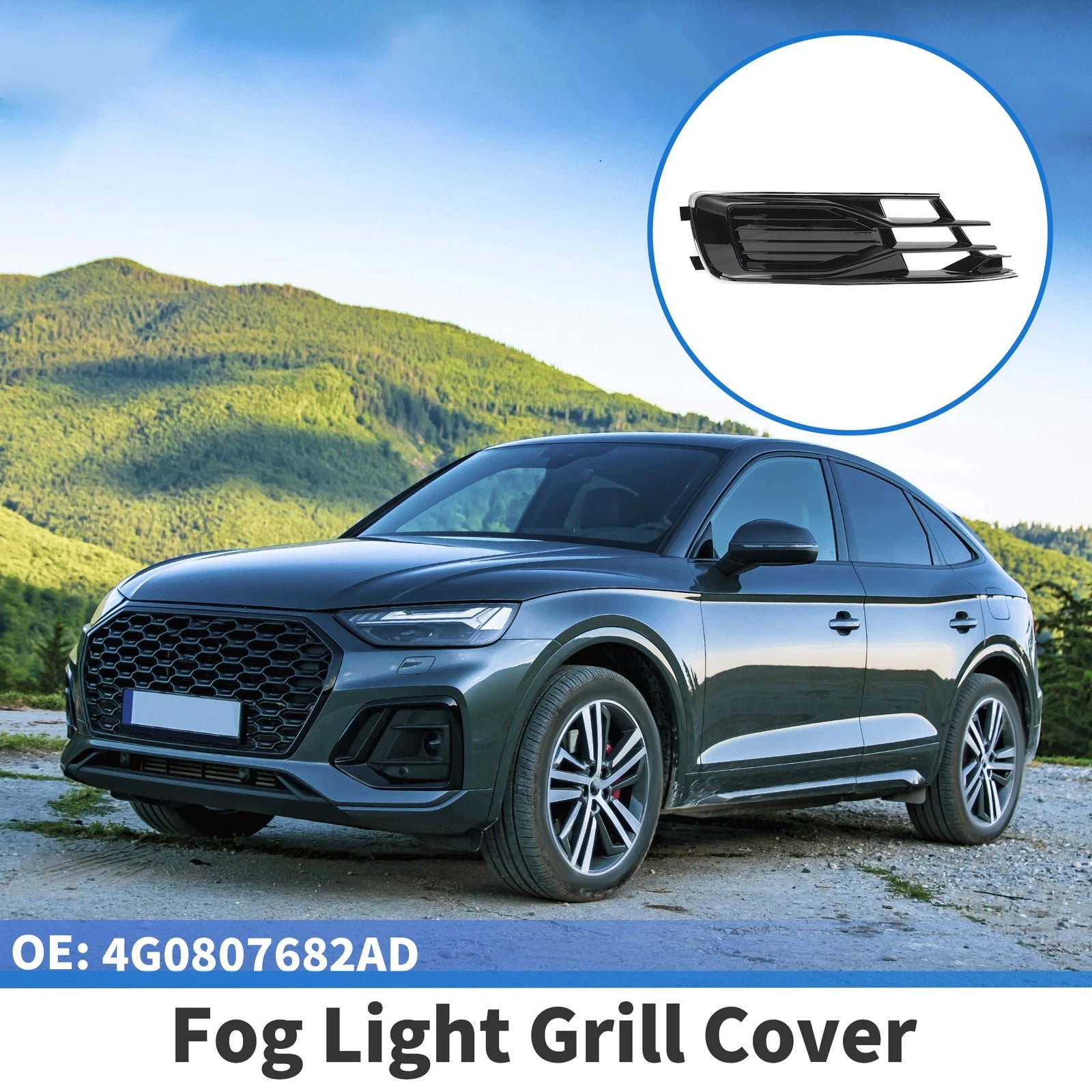 1pc Front Right Fog Light Grill Replacement for Audi A6 C7 (2014–2018)