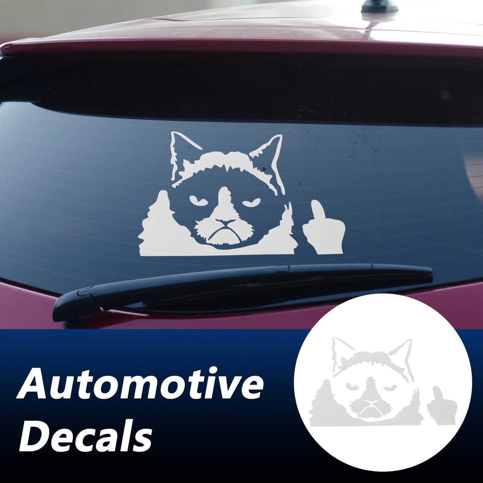 Reflective Bumper Decal for Unhappy Cat (Personalized)