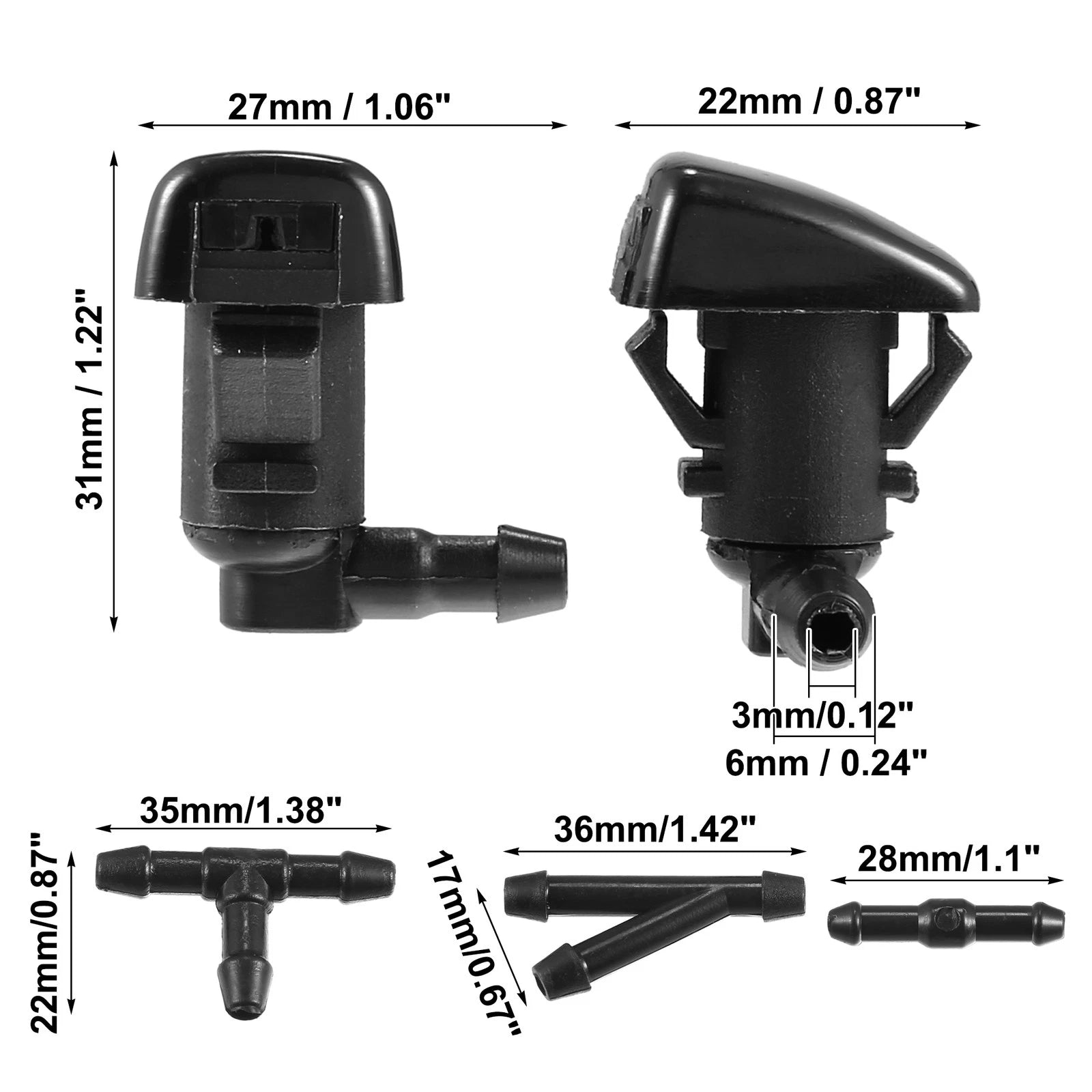 2pcs Windshield Washer Nozzle Hose Kit for Toyota Tacoma (2005–2023)