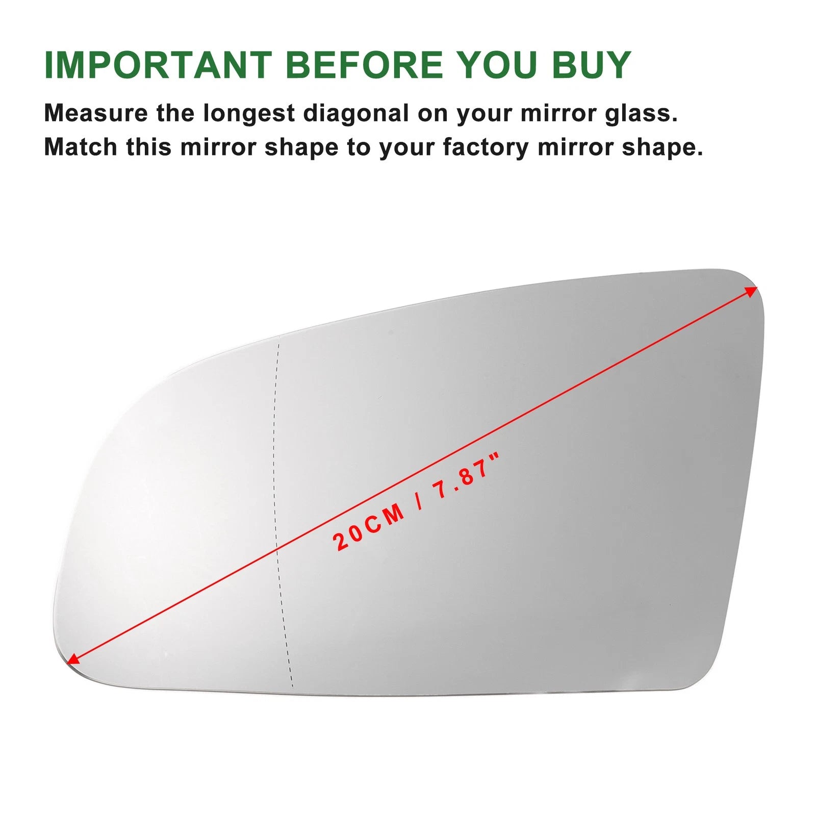Heated Left Side Mirror Glass Replacement for Audi A3 A4 A6 (2003–2008)