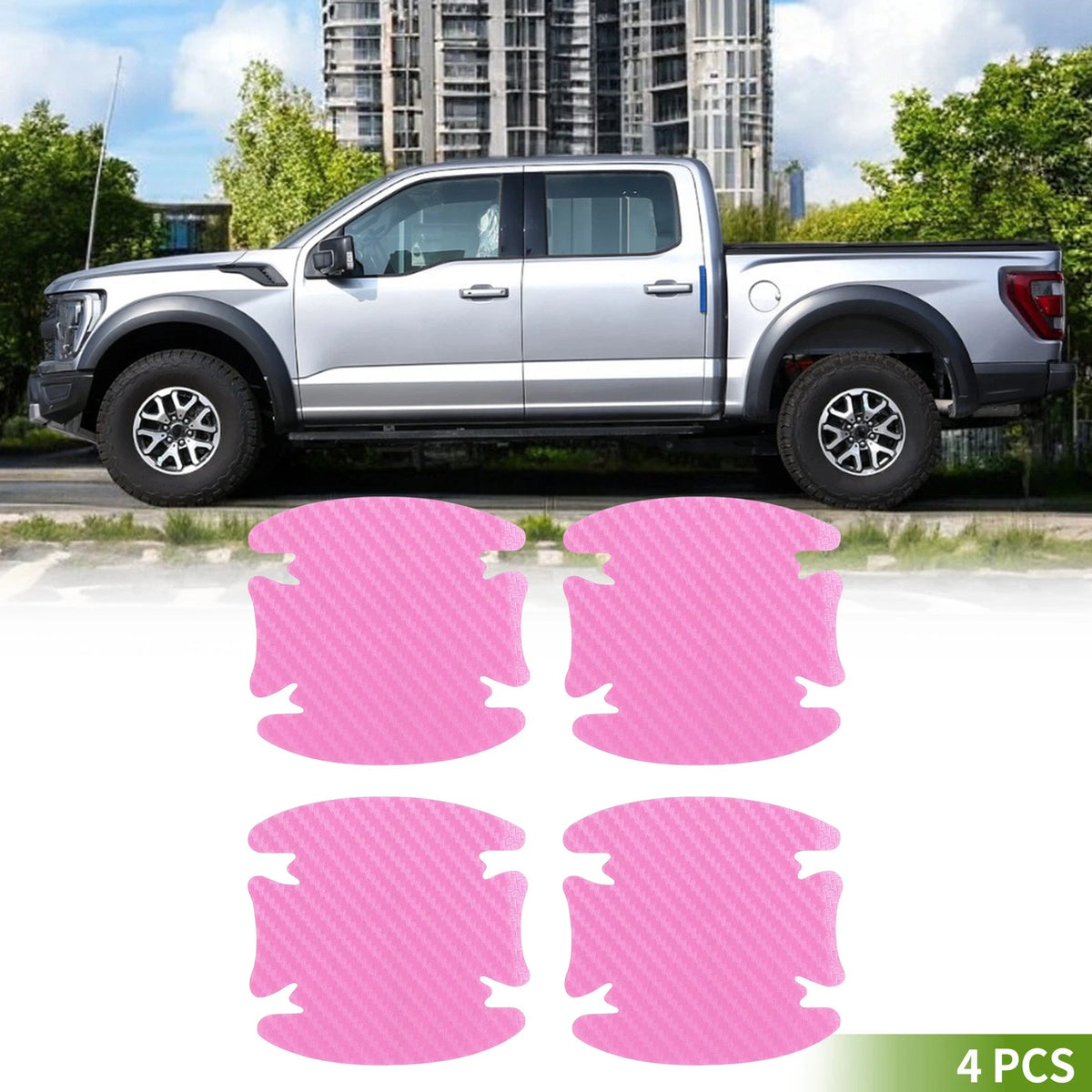 Car Door Handle Bowl Sticker for Universal Fit (83x90mm) - Pink