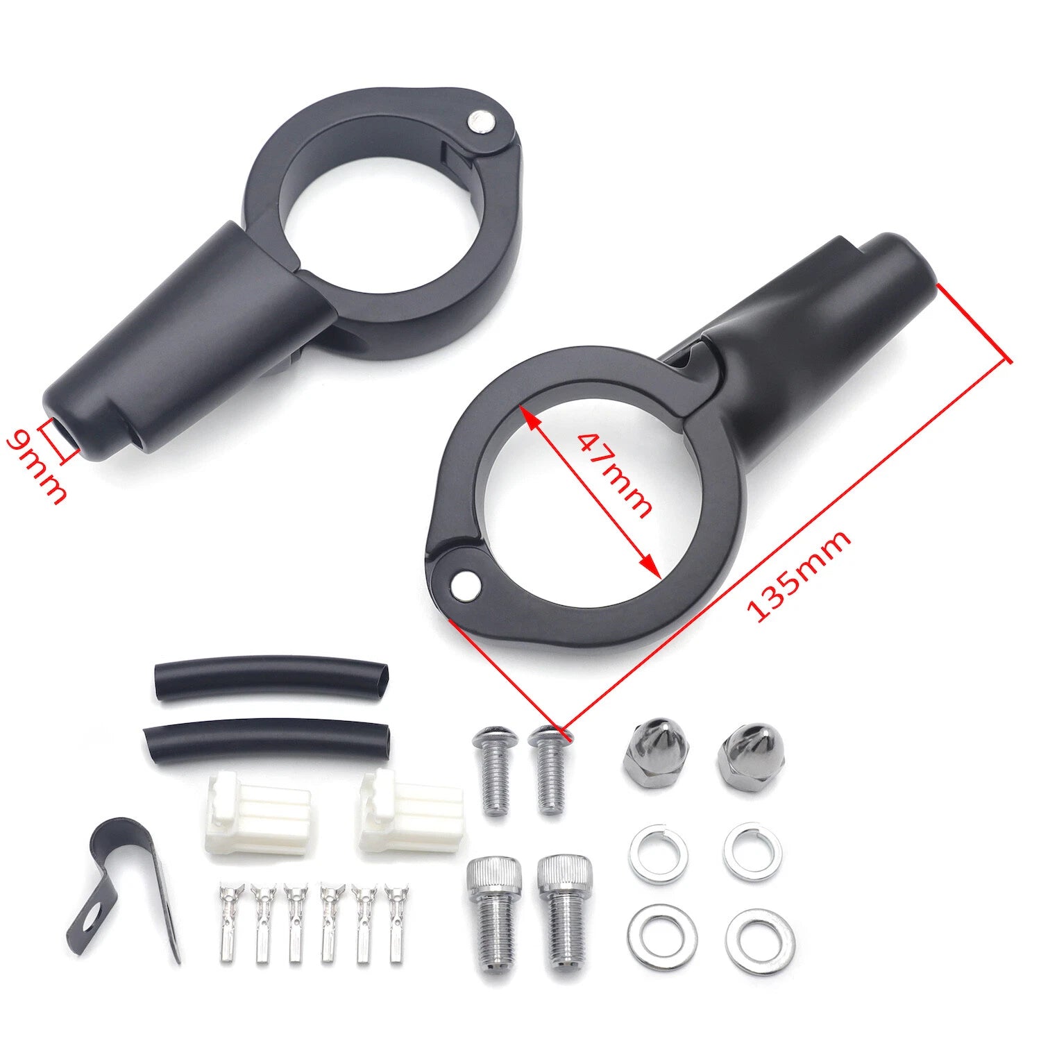 Turn Signal Relocation Kit for Harley FXD Dyna (2008–2017) - Flat Black