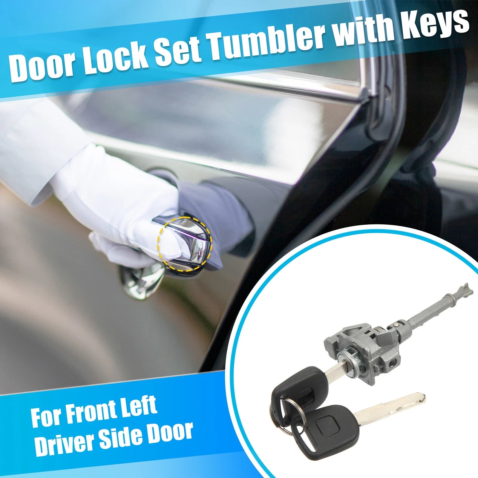 Door Lock Cylinder Kit with 2 Keys for Honda CRV (2012–2016)