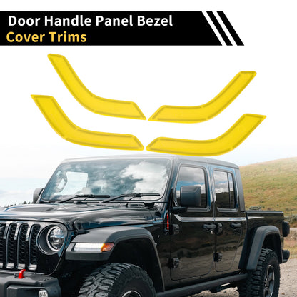 Front Rear Door Handle Panel Bezel Cover Trims for Jeep Wrangler JK JLU (2007–2023) Yellow
