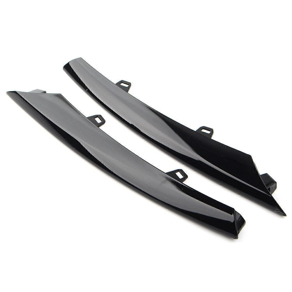 Pair Gloss Black Front Side Grille Molding Trim for Jaguar XJ (2010–2015)