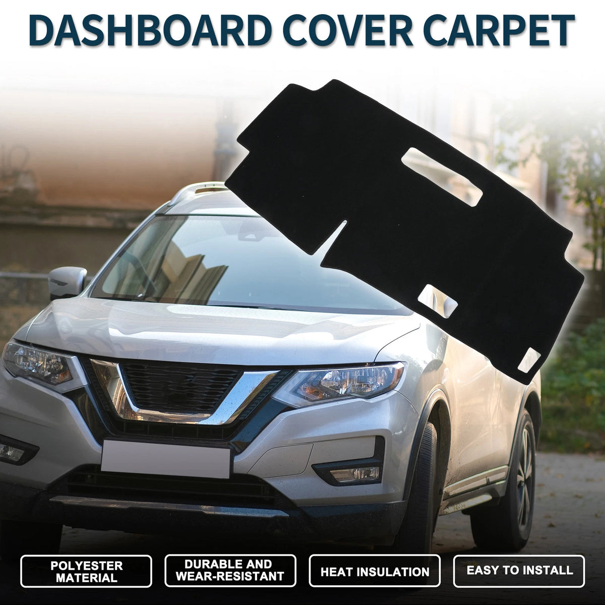 Dashboard Cover Mat for Nissan Serena C28 (2015–2024) with Sticker Black