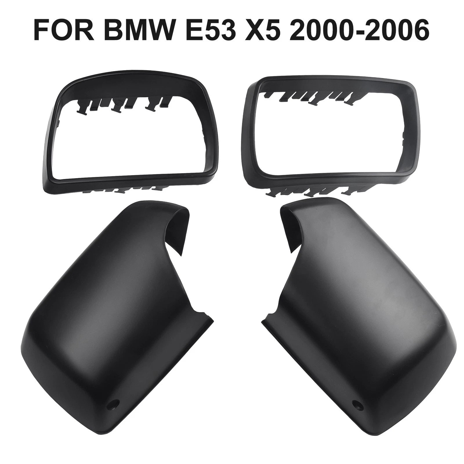 Wing Door Mirror Cover Cap + Trim Ring Set for E53 (2000–2006)