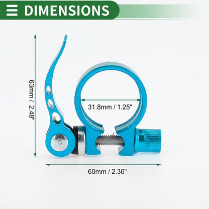 Seat Post Clamp for Bike Bicycle 31.8mm Aluminum Alloy for Blue