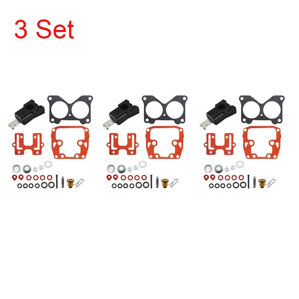 Set of 3 Carburetor Rebuild Kits for Johnson Evinrude (0439076, 439076, 435443, 398526)