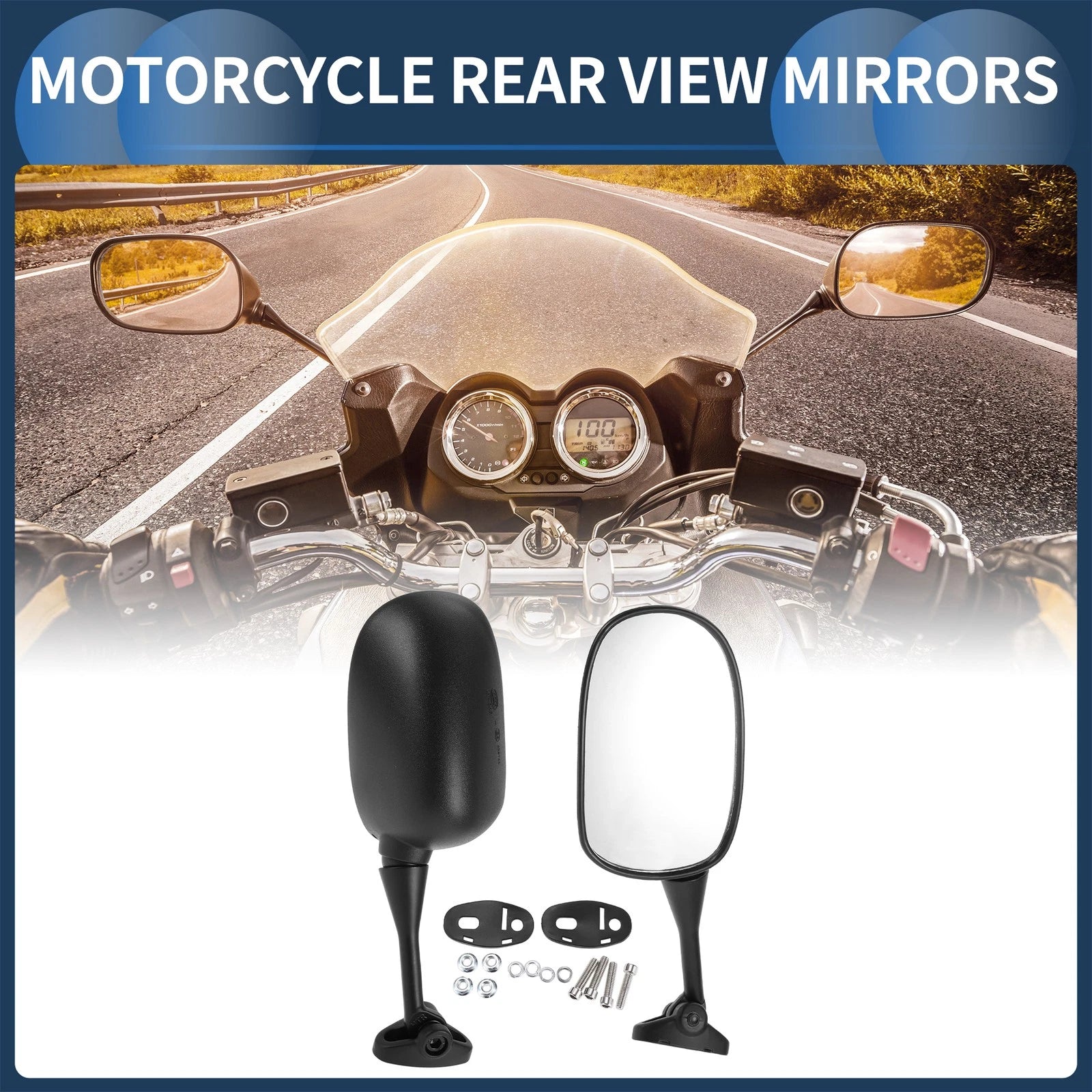 Set Motorcycle Rear View Mirrors Replacement for Honda CBR600RR (2003–2012)