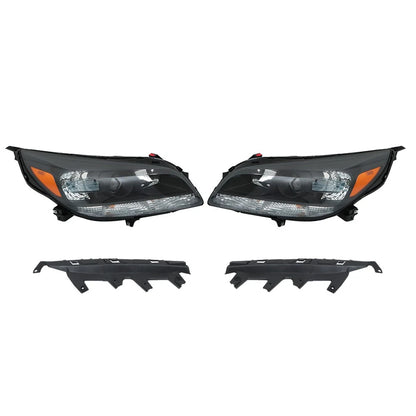 Halogen Headlights for Chevy Malibu LS LT (2013–2016) Left + Right Black