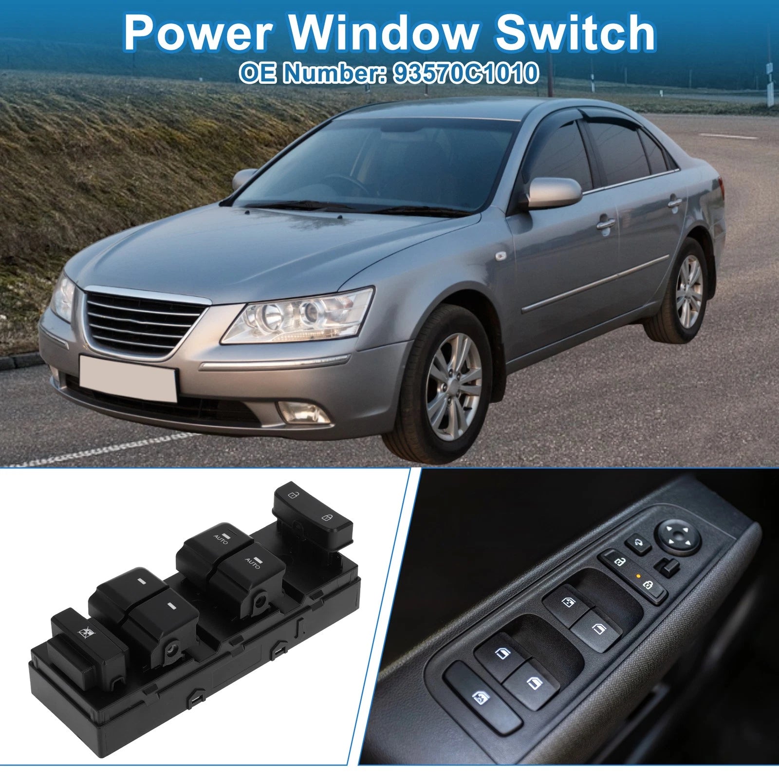 Front Left Right Side Power Window Switch for Hyundai Sonata LF (2015–2019)