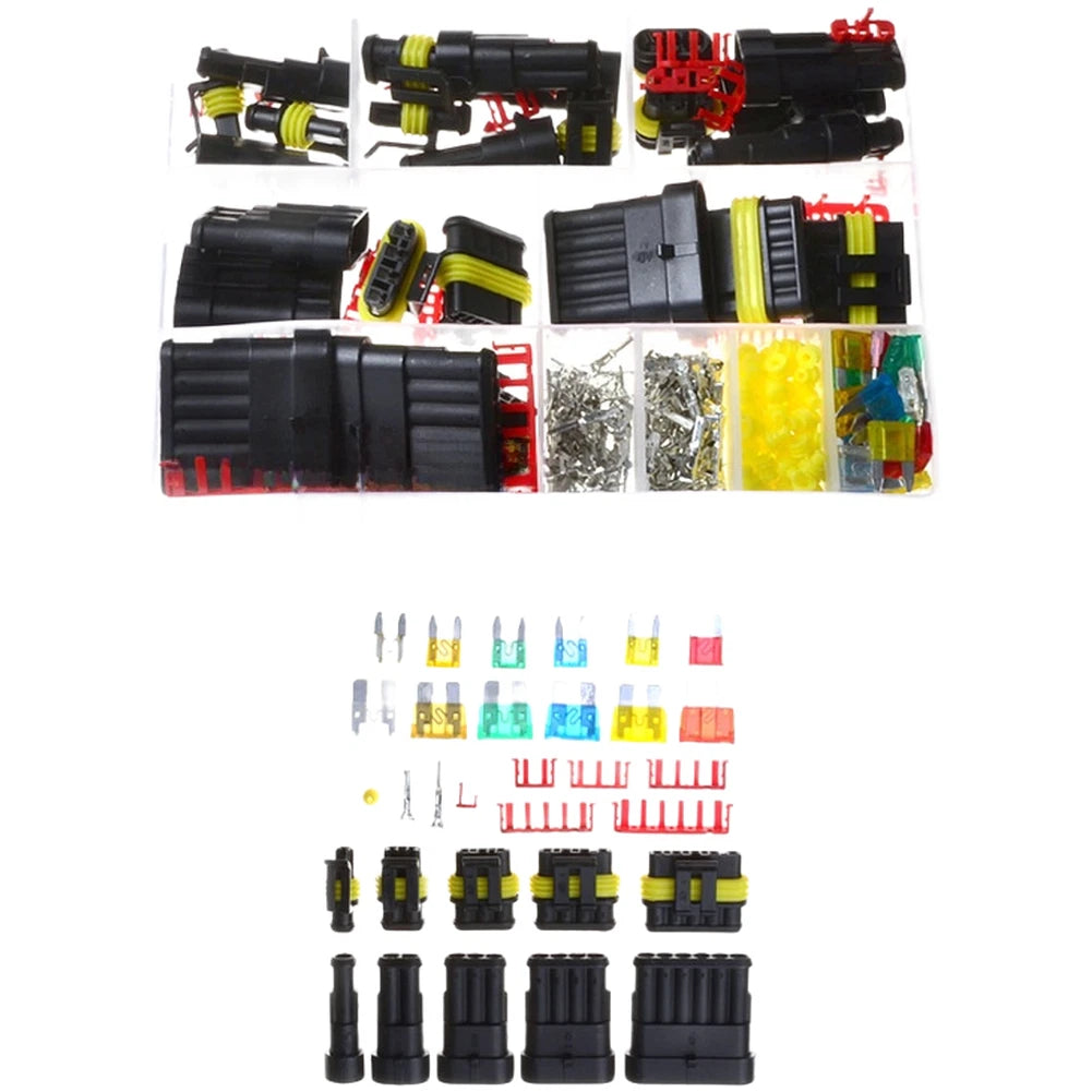 Auto Connector Kit HID Wiring Harness 24-grid Organizer Wire Splicing Set