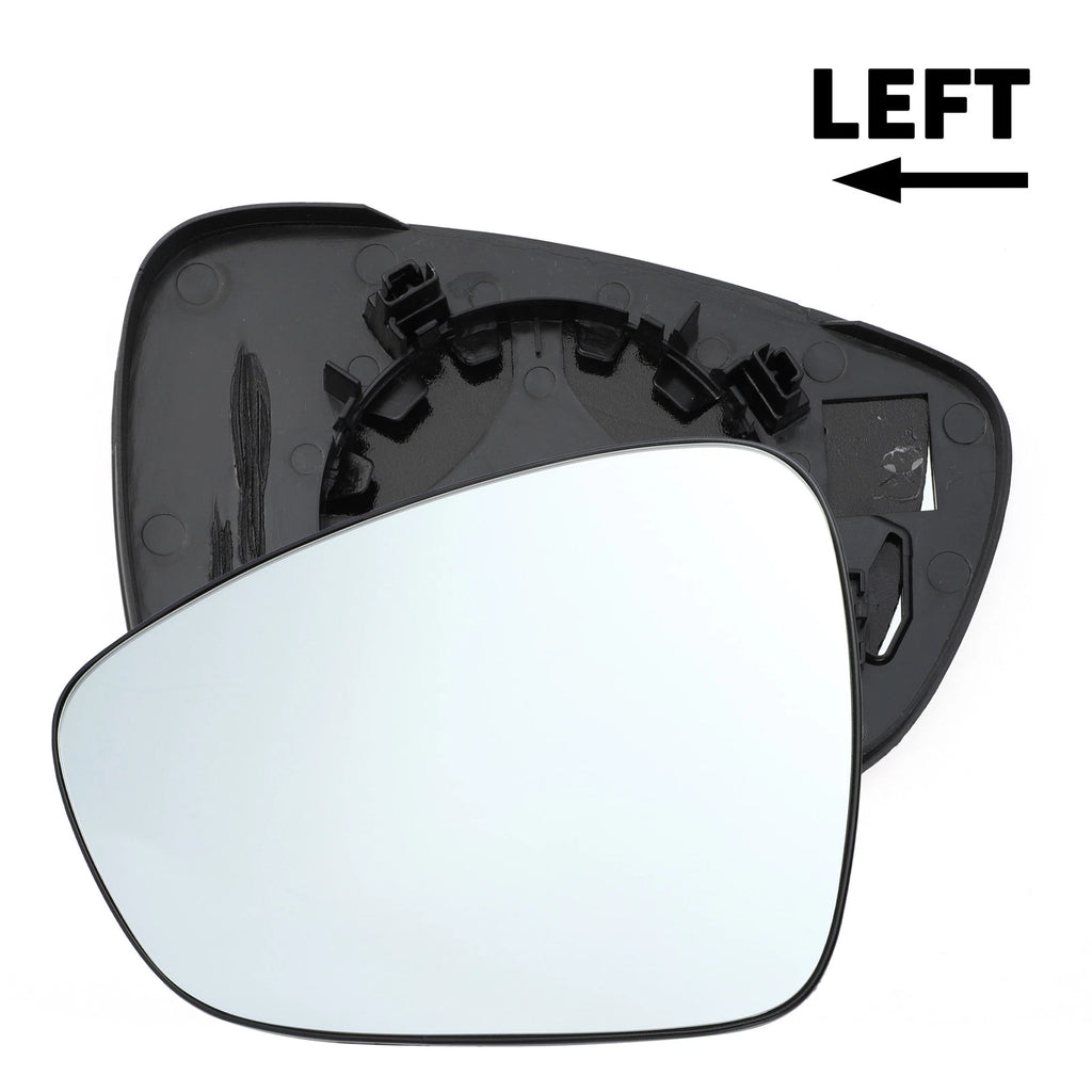 Left Side White Mirror Glass w/ Back for Citroen C3 (2009–2016)