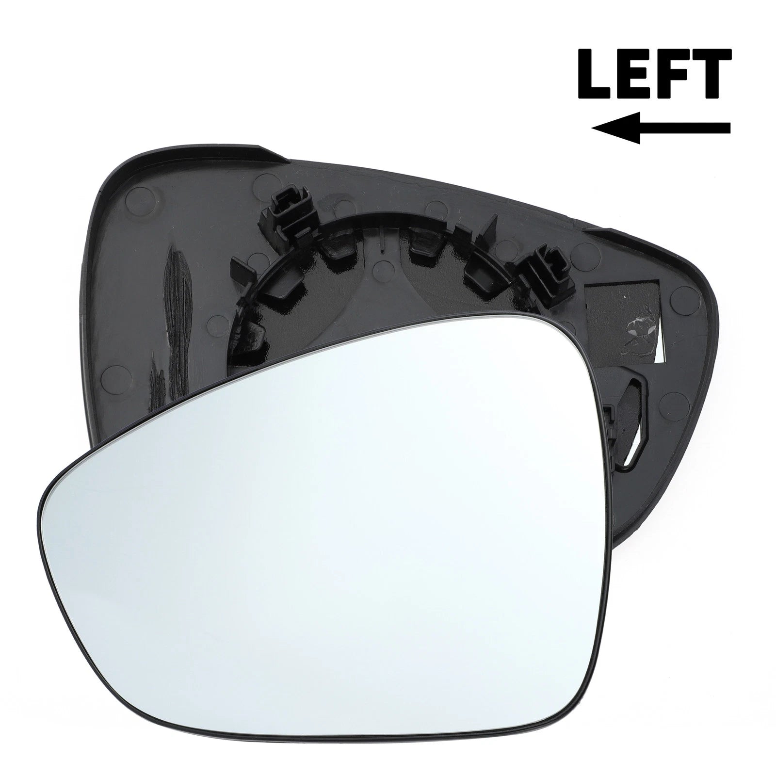 Left Side White Mirror Glass w/ Back for Citroen C3 (2009–2016)