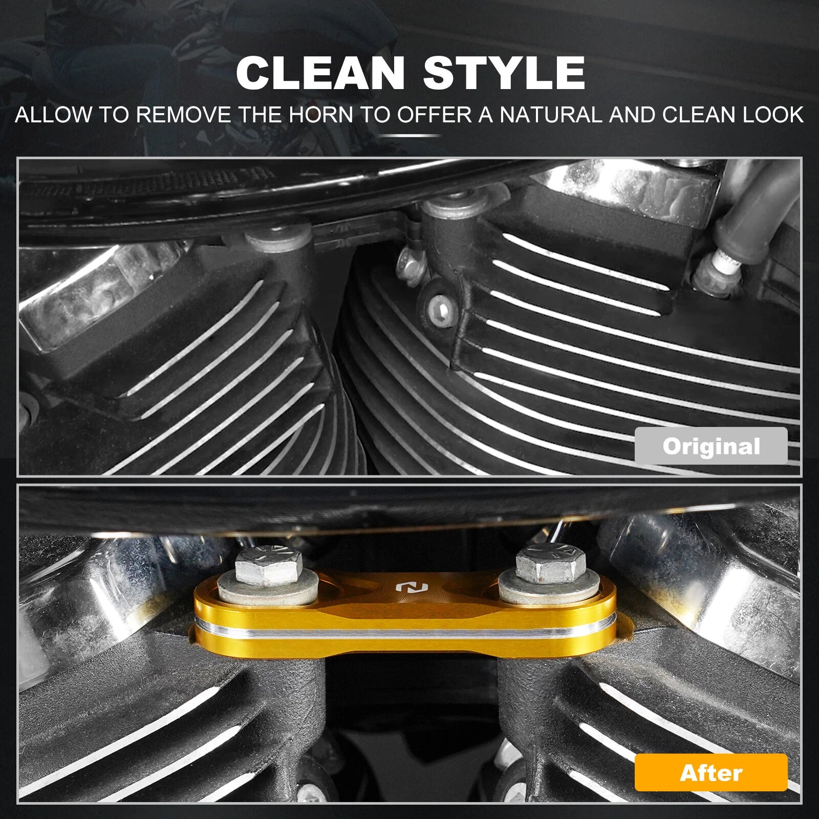 Gold Horn Replacement Kit for Harley Electra Glide FLHT, FLHTP (–2023)