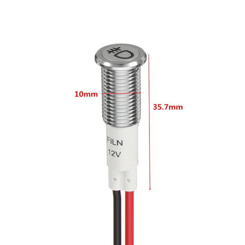 10mm LED Dash Pilot Panel Indicator Light for Car Boat Van (12-36V)