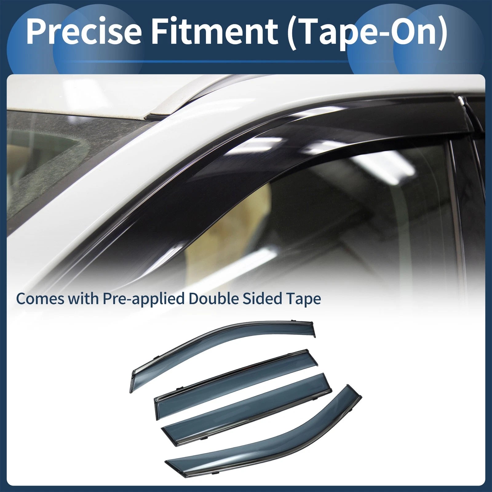 Window Deflectors Side Vent Visors Black 1 Set for Toyota RAV4 (2019–2024)